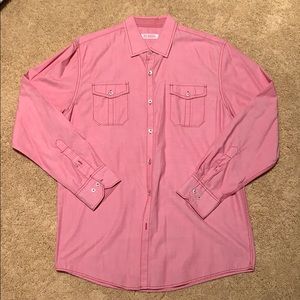 Men’s salmon colored button down